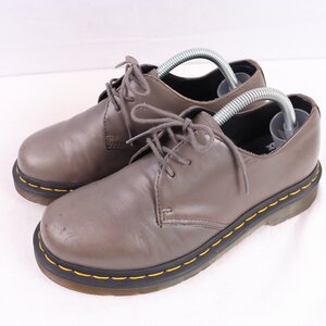 ドクターマーチン UK4/22.5cm-23.0cm/3ホール グレー 灰色 レザー ブーツ dr.martens レディース 古着 中古 dm3966