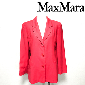 イタリア製 MAXMARA ジャケット 40 レッド系 赤系 マックスマーラ 2012HA-*8#12