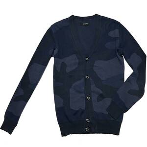 定価5.3万 1piu1uguale3 GIZA COTTON L/S CAMO V-CARDIGAN Ⅲ　2　カモフラ長袖カーディガン wjk akm　1piu