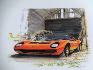 bowイラスト-279/ランボルギーニミウラ/Lamborghini Miura -279-2001.09//1枚のみ