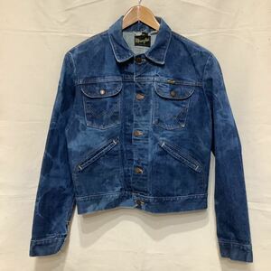 J26.ビンテージラングラーデニムジャケット古着アメカジUSA製アメリカ製フリー＆イージーブリーチGジャン Wrangler サイズ38リメイク加工