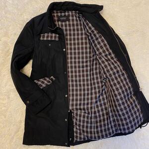 【美品/希少L】バーバリーブラックレーベル ダウンコート ノバチェック BURBERRY BLACK LABEL ミリタリージャケット アウター 三陽商会 黒