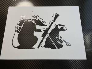 バンクシー【026】【Rat Launcher ラットランチャー】【Ａ４　厚紙】ステンシルシート　オマージュアート　BANKSY