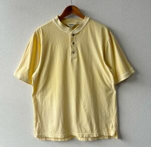 90s Eddie Bauer ヘンリーネック 半袖 Tシャツ M エディーバウアー 無地