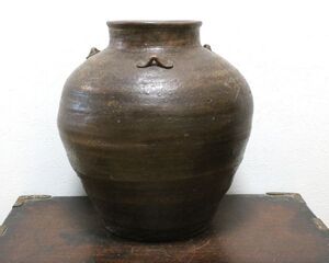 古そうな備前焼の四つ耳壷 壺 花入 花瓶 古備前 ｎ311