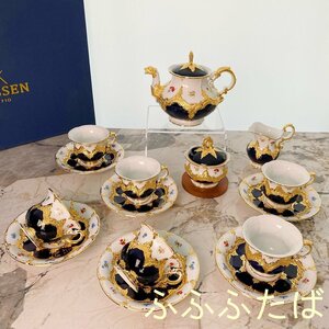 極美品★MEISSEN マイセン ハンドメイド　ティーポット&カップ＆ソーサー&ミルクポット&シュガーポット 15点セット インテリア ギャラリー