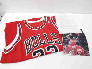 7689 スポーツ祭 NBA CHICAGO BULLS シカゴブルズ Michael Jordan マイケルジョーダン サイン入り ユニフォーム 保管品