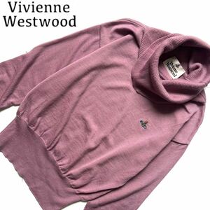 【送料無料】ヴィヴィアンウエストウッド タートルネック ニット　セーター　パープル　紫　M Vivienne Westwood オーブロゴ