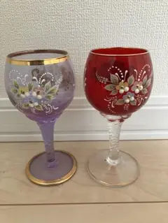 MURANO GLASS　ワイングラス ベネチアングラス ITALY レトロ