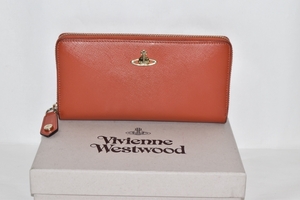 Vivienne Westwood ヴィヴィアンウエストウッド 長財布 オレンジ ラウンドファスナー