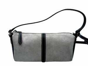 les sacs adam ルサックアダム 本革 スウェード 2WAY ハンド ショルダー バッグ ベージュｘ茶 ■■ ☆ edb7 レディース