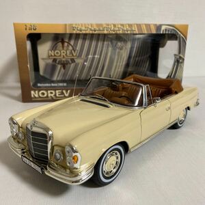 ★ノレブ／NOREV：1/18 ★メルセデス ベンツ 280SEカブリオレ／Mercedes-Benz 280 SE CABRIOLET 1969 (クリーム／ベージュ) ☆used