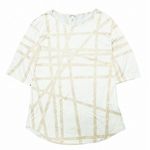 エルメス HERMES マルジェラ期 Tシャツ 半袖 ボルデュック柄 リボン コットン カットソー トップス M ベージュ ur36