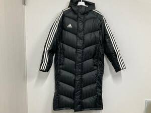 adidas　ベンチコート　黒　サイズL　アディダス■5546