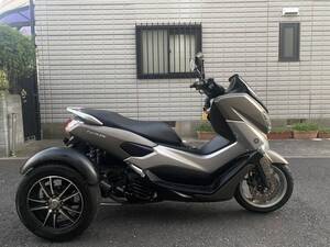 １円スタート ヤマハ　N-MAX155トライク 9066km 側車付軽二輪　普通車免許で乗れます(オートマ限定可)ノーヘルOK 自賠責保険R８年5月