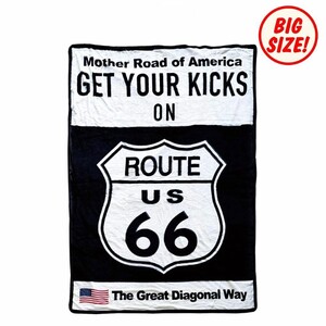 BOA BLANKET【ROUTE66】ボアブランケット / US MOTOR アメリカン雑貨 インテリア ガレージ 車 バイク アメリカ雑貨