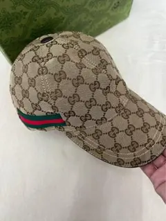 人気♪GUCCIグッチ GGキャンバス キャップ 帽子 美品