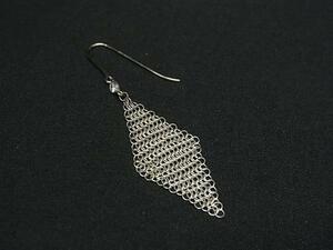 1円■美品■ TIFFANY＆Co ティファニー エルサペレッティ メッシュピアス 1P ダイヤモンド SV925 片耳のみ アクセサリー シルバー系 FI0579