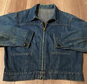 大戦SPECIAL 濃紺　40s WWⅡDARK COLOR DENIM JACKET デニムジャケット 2ポケット　同色綿糸(検　30s 50s 60s vintage 506XX リーバイス)