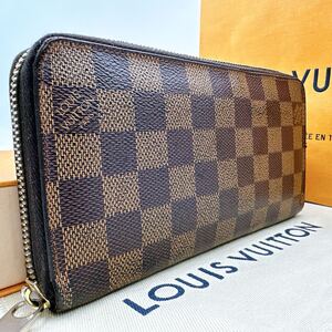 3736【美品】LOUIS VUITTON ルイヴィトン ダミエ ジッピーウォレット ラウンドファスナー 長財布 ウォレット N60015/CA4123