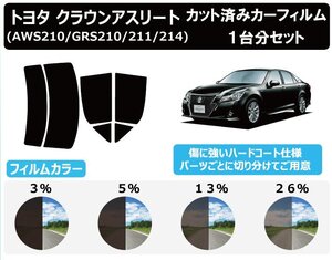 【ノーマルスモーク透過率5％】トヨタ クラウンアスリート (AWS210/GRS210/GRS211/GRS214) カット済みカーフィルム リアセット