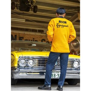 ★ムーンアイズ MOON Equipped カー クラブ ジャケット 黄 M 新品 MOONEYES 正規品 hot rod so cal ファラオ