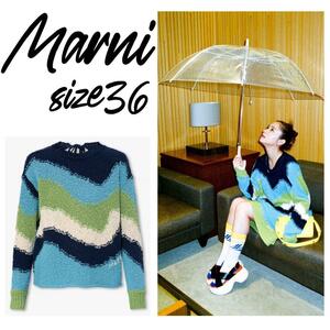 【定価13.6万】堀田真由着用 MARNI マルニ セーター ニット ブルー36