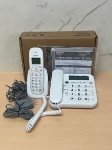 y100708a 【純正品】シャープ シンプル コードレス 電話機 子機 1台付き ホワイト JD-G33CL