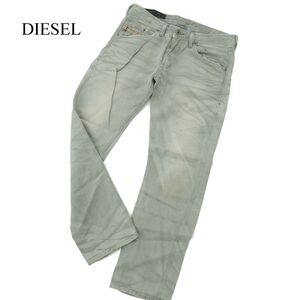 イタリア製★ DIESEL ディーゼル BELTHER 0818V★ 麻 リネン 加工 スリム テーパード デニム パンツ ジーンズ Sz.27　メンズ　A3B04203_9#P