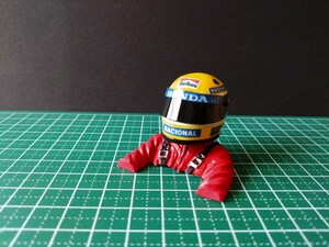 1/10 アイルトン・セナ ヘルメットボディ F-1 マクラーレン ホンダ タミヤ TRG ドライバー フィギュア ヘルメット ラジコン　バイザー開閉