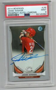 2014 Bowman chrome[JESSE WINKER]Prospect Auto(直筆サイン)カード PSA9 MINT 鑑定済