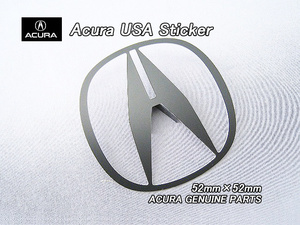 アキュラAマーク【ACURA】52×52mm米国US純正アルミニュームステッカー黒/USDM北米仕様シンボルマーク海外シールUSAブラック黒色ラベル