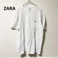 ZARA Tシャツ 半袖 トップス ホワイト 白 ポケット付き カジュアル 春夏