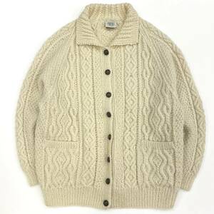 ビンテージ 70s 80s BLARNEY ウール アラン フィッシャーマン セーター ニット カーディガン aran fisherman birds eye wool sweater knit