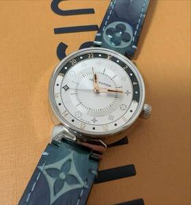 保証書 購入明細付 ルイヴィトン タンブール ムーンデュアル・タイムMM QA104Z 時計 腕時計 ルイ・ヴィトン 