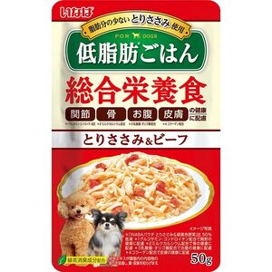 いなばペットフード 低脂肪ごはん とりささみ＆ビーフ 50g 犬用フード