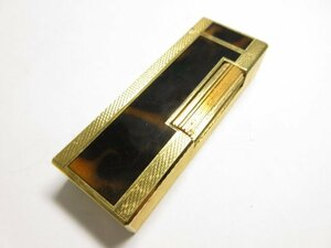 ジャンク品 【ダンヒル dunhill】 USRE 24163 PTENTED ガスライター 喫煙具 (メンズ) ダークブラウン×ゴールド 重量約7３g ◆3CC1127◆