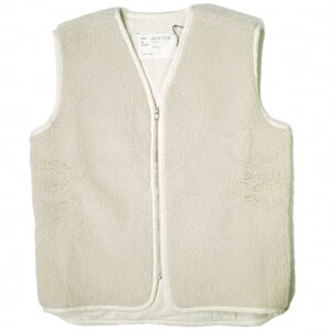 新品 CAMIEL FORTGENS カミエル フォートヘンス 22AW FLEECE VEST WOOL ボアフリースベスト CF.14.05.01.01 S OFF WHITE ジップアップ