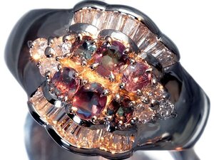 1円～【ジュエリー極】超希少宝石！極上品 上質天然アレキサンドライト0.61ct＆天然ダイヤ0.46ct 超高級Pt900リング a1564mo【送料無料】