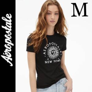 １回着新品同様☆AEROPOSTALE 半袖Tシャツ M 黒 ブラック エアロポステール