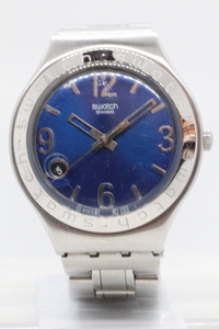 【SWATCH】アイロニー QUARTZ 青文字盤AG 2002 STAINLESS STEEL SWISS MADE 中古品時計 電池交換済み 25.1.5