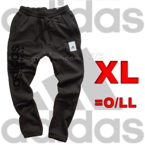 ■新品タグ付■adidas MENS：XL=O LL ビッグロゴ LOUNGE FLEECE PANTS アディダス フリース 裏起毛 テーパード スウェット ブラック JPN