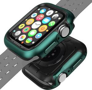 送料無料 For Apple-Watch-ケース 40mm ダークグリーン アップルウォッチ用カバー アルミ合金 Series8/se/7/6/5/4 耐衝撃 傷防止 軽量 40mm