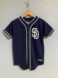 ★美品 Majestic マジェスティック MLB SanDiego PADRES サンディエゴ パドレス SD ユニフォーム USA製 ネイビー OLD メジャーリーグ