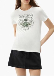 新品 KENZOケンゾー★Tシャツ タイガー ロゴ コットン 白 L　レディース