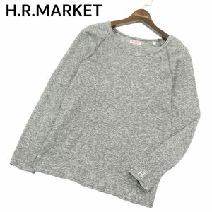 H.R.MARKET ハリウッドランチマーケット H刺繍★ ストレッチ フライス 長袖 カットソー ロンTシャツ Sz.3　メンズ 灰 日本製　A4T04204_4#F