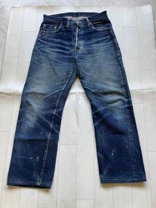 ☆★DENIME ドゥニーム171革パッチW３４ペンキダメージ ◎ビンテージリーバイスS501XX大戦モデルタイプ