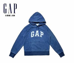 ＃古着屋大和 #セール中 #GAP #ギャップ #アーチロゴ インディゴ #パーカー チェーンステッチ ベトナム製 S ※多少大きめな作りになります