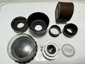 ライカ Elmar f=5cm 1:3.5 アダプター レンズフード セット まとめて LEICA LEITZ WETZLAR カメラ アクセサリー エルマー