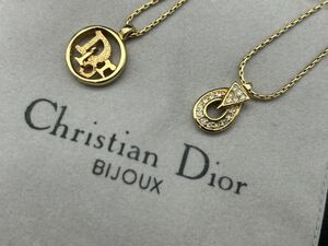 【S6-80】Christstian Dior ネックレス まとめて2点 ロゴ クリスチャンディオール 保存袋